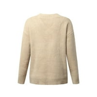 Prevelizirani džemperi za žene duboki V izrez pletene džemper od labavog pulover