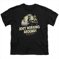 Abbott & Costello-konja oko - Mladi kratkih rukava 18- TEE - Crni - srednji