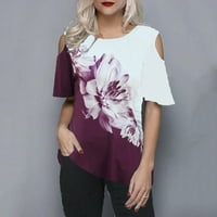 Majice Luiyenes majice za žene Grafički print kratkih rukava Stretchy majice