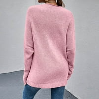 Viikei Womens Dukseri Cardigan Dukseri za žene Clearence $ Modne žene Solidne boje dugih rukava poulove V-izrez duks džemper