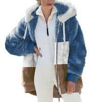 Ichuanyi zimsko čišćenje ženske modne tople fau kaput jakna zimski patentni patentni rukav gornji odjeća