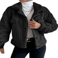 Ženska zima topla dugačak dugi rukav jaknu dugme za zatvaranje čvrstog kaputa od kaputa za ležerne prilike