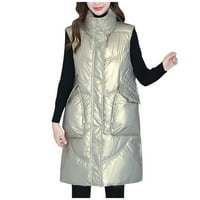 Advoicd Puffy bag za spavanje Ženska topli prsluk Zimski kaput zadebljani pamučne jakne prekrivene dugim