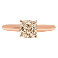 1.5ct jastuk s smeđim šampanjcima simulirani dijamant 18k ružičasti ružičasto zlato graviranje izjava godišnjica Angažovanje vjenčanog prstena veličine 8.5