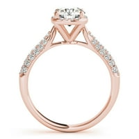 1.25CTW Lab-Grown Diamond okruglica 18K ružičasti zlatni multi redni halo zaručnički prsten