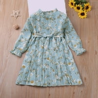 Djevojke Ležerne haljine Ljetni schoop vrat dugih rukava cvjetni cvjetni ispis obični sandress baby