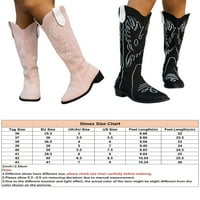 Oucaili Ween Western Cowgirl Boots Visoko visoke cipele visoke čizme Calf cipele Ležerne vezene žene