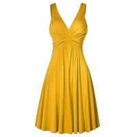 Sun Haljine Žene Ljeto Ležerne prilike plus Veličina haljina za žene bez rukava V izrez Vintage Cami