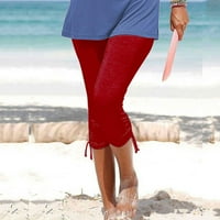 Puntoco ženske hlače zasebne, ženske ljetne vučne kockice, solidne hlače crvene s