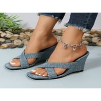 Sanviglor Dame Sandal Beach Wedge Sandale Ljetne papuče unutarnje vanjske lagane modne cipele Casual
