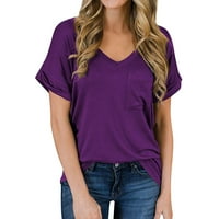 Ženski vrhovi Ljetni casual kratkih rukava CRAT CACT LOSA Slaba bluza Purple 2xl