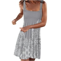 Sandresses za ženska haljina sa naborom na pločice Tropsko lišće Print Tube A-line suknje haljina Trendne