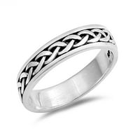 Sterling srebrni večni pleteni prsten