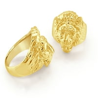 Lion prsten za muškarce 14K zlatni lav glava dizajn