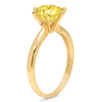 2.5ct okrugli rez žuta simulirana dijamant 14k žuti zlatni gravirajući izjavu godišnjica Angažovanost