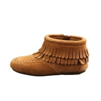 Welliumiy Girl Fringe Boot patentni patentni čizme bez klizanih haljina čizme školske cipele Party Comfort