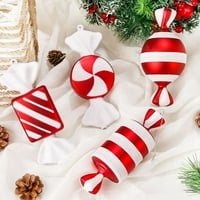 Bombon viseći dekor više-uzorak crveno i bijeli božićni raspored sretan božićni svijetli bombonski viseći