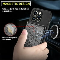 DTECCK iPhone Pro CASE, PU kožne utora za magnetnu karticu, kompatibilni magnetni automobil za montažu