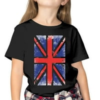 Britanska zastava tiskana majica Majica Toddler kratki rukav Ljetni modni povremeni dečji majice Dečji