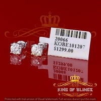 King of Bling's 10k Real White Gold sa 1.00ct okrugle VVS 'd' u boji minđuše u Moissite