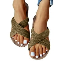 Ljetna moda Žene Ležerne cipele preklopljene kožne boemske remen Flip flops ravne papuče
