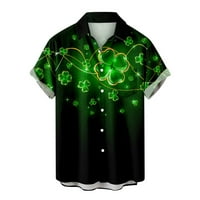 HFYIHGF MENS St.Patrick's Dnevna majica Irski dijelovi od tiskane majice kratkih rukava s kratkim rukavima