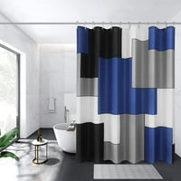 Zavjesa za tuširanje plava i bijela tuš za tuširanje za kupatilo Plava tuš zavjesa, moderna standardna zavoja za tuširanje za kupatilo, vodootporna za zavjese za tuš kabinu