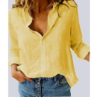 Ženski bluza Bluza Čvrsta duga rukava Ležerne prilike za žene plus ljetne Halter majice žuti s