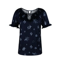 Mveomtd bluza Ljetni rukavi Ležerne prilike ženske kratke odjeće o ispisane ženske bluze casual kratkih