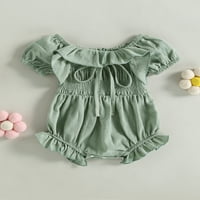 Qinghua novorođenče novorođenčad dječje djevojčice ruff rufff s ramena za romper bodi, ljetna odjeća