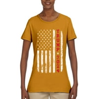 Wild Bobby USA zastava Trump za predsjedničke izbore Političke žene Grafički tee, zlato, veliko