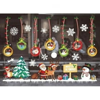 Sretan božićni zidni naljepnice Prozor Glass Festival naljepnice Santa Musel Snowflake Novogodišnji božićni ukrasi za kućni dekor NOVO
