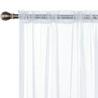 Goory Sheer Voile Panels Curtains Pocket Džepni prozor Clear Clear Kuhinja Čvrsta bijela Mnogo veličina