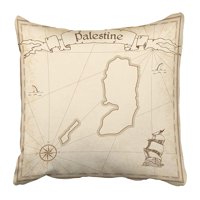 Antikne palestina starog blagog mapa Sepia ugravirana na vintage Torn America Drevni jastuk jastuka