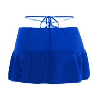Žene Ljeto suknje na plišanoj boji Čvrsta boja elastična strukova zavoj mini mrežasta suknja za plaže