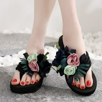 SHLDYBC papuče za žene, žene cvijeće plaže prozračne cipele Sandale Početna Slipper Flip-Flops ravne