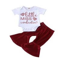 Toddler Kid Baby Girl Valentine odjeća za romper vrhunske hlače od suknje odjeće