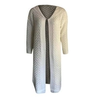 LANHUI Žene Ležerne prilike s toplim kaputima Dugi gornji odjećni džemper Knit Cardigan