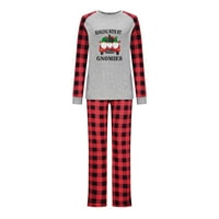 Tawop Womens Nighthowns Božićni ženski tiskani bluza Okrugli vrat + hlače Porodica Podudaranje pidžama