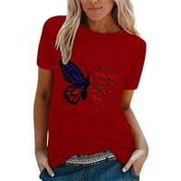Majice za žene Ženska ležerna ležerna majica Majica kratkih rukava Majica Loose Top Black Size m
