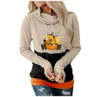 Tagold dugim rukavima za žene za žene, ženska modna casual Halloween tiskana s dugim rukavom bluza na hrpu pulover na vrhu