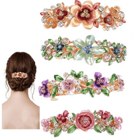 Barrettes za kosu, vintage vjenčani kosu za žene i djevojke modne rhinestones kose barrette cvijet frizera