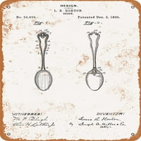 Metalni znak - kašika patenta - vintage rusty izgled