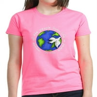 Cafepress - zamislite - svijet - živite u mirovnoj majici - Ženska tamna majica