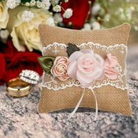 Vjenčani prstenovi jastuk romantični vintage burlap jute ukras 15x za ceremoniju zaljubljenih za Valentinovo