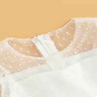 Dječje djevojke mrežaste haljine Dot Print dugih rukava Tulle Party A-line haljina za dječju proljetnu