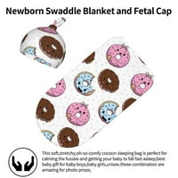 Pšenična ružičasta dječja dječja dječja bobe za bebe meko rastezljiva vreća za spavanje sa Beanie za