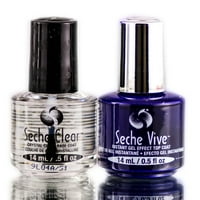 Seche Clear Vive Duo Set - Crystal Clear - 0. OZ Instant gel - 0. Oz