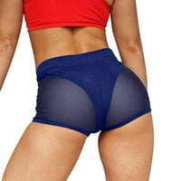 Joga tiskane kratke hlače Ženske visokog struka mrežice za šivanje čvrstog rastezanja Yoga sportske