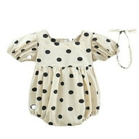 B91XZ Djevojka odjeća za dijete Djevojke Polka Dot Backless Ruffled Rođendan za rođendan RODYSUIT reproducira